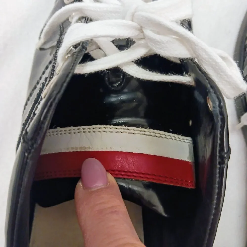 Christian‎ Dior Homme Patent Leather Trainers Men Sz 9 BLACK Red White Luxury